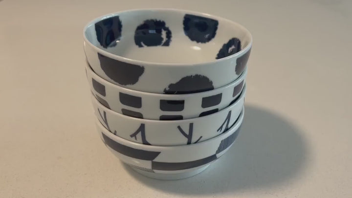 Modern Japanese Style Wa Pattern Donburi Bowls