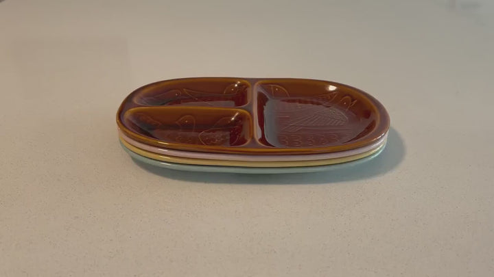 Modern Japanese Style Bird Design 3-Compartment Kids Plate