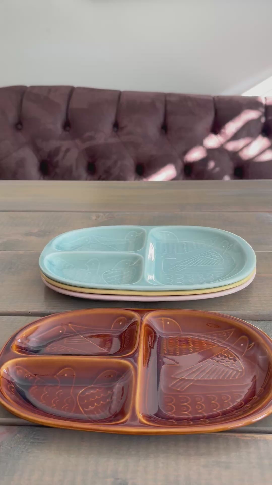 HASAMI | Kids Divided Plate with Bird Design