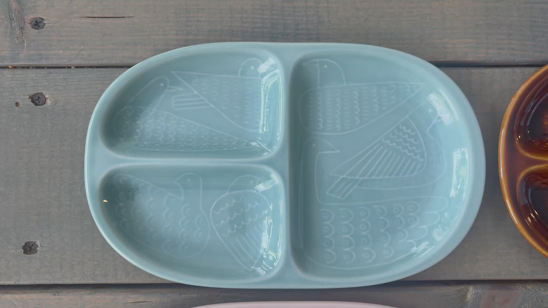 HASAMI | Kids Divided Plate with Bird Design