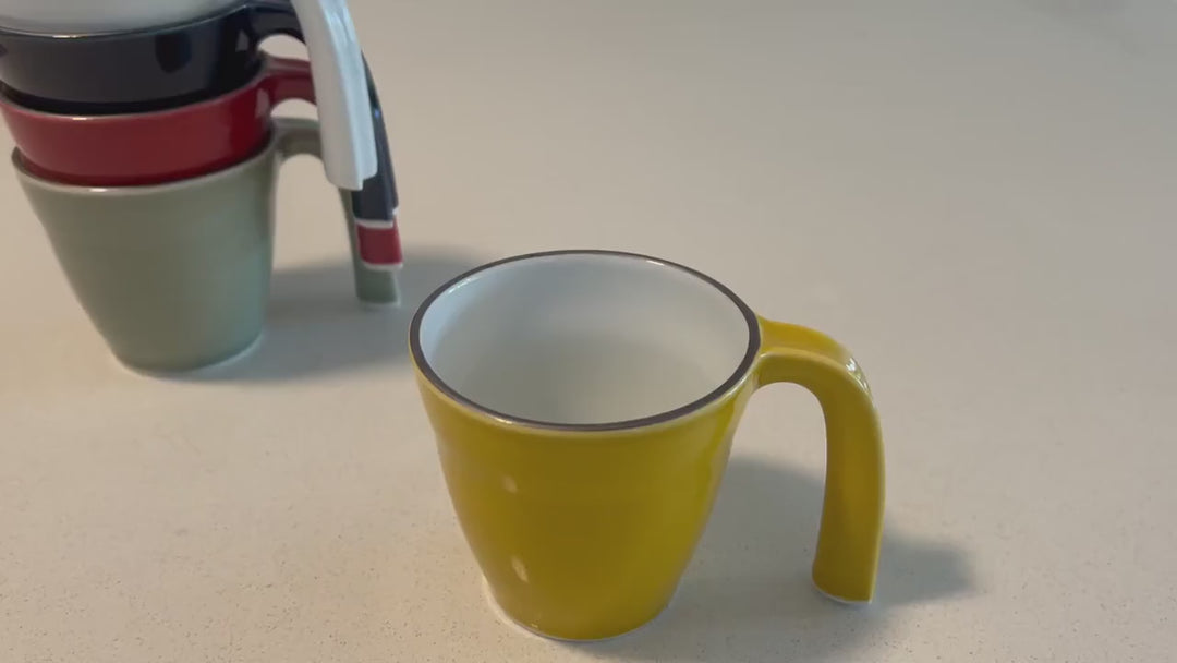 Modern Japanese Style Ceramic Kids Mug with a Lid